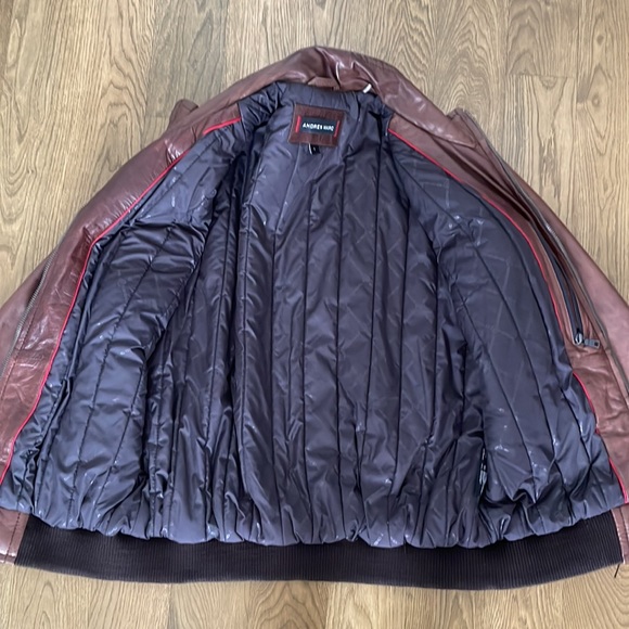 Andrew Marc Brown Leather Bomber - Picture 4 of 9